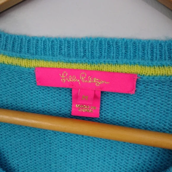Lilly Pulitzer Bright Blue Crew Neck Wool Blend Pullover‎ - Picture 2 of 5